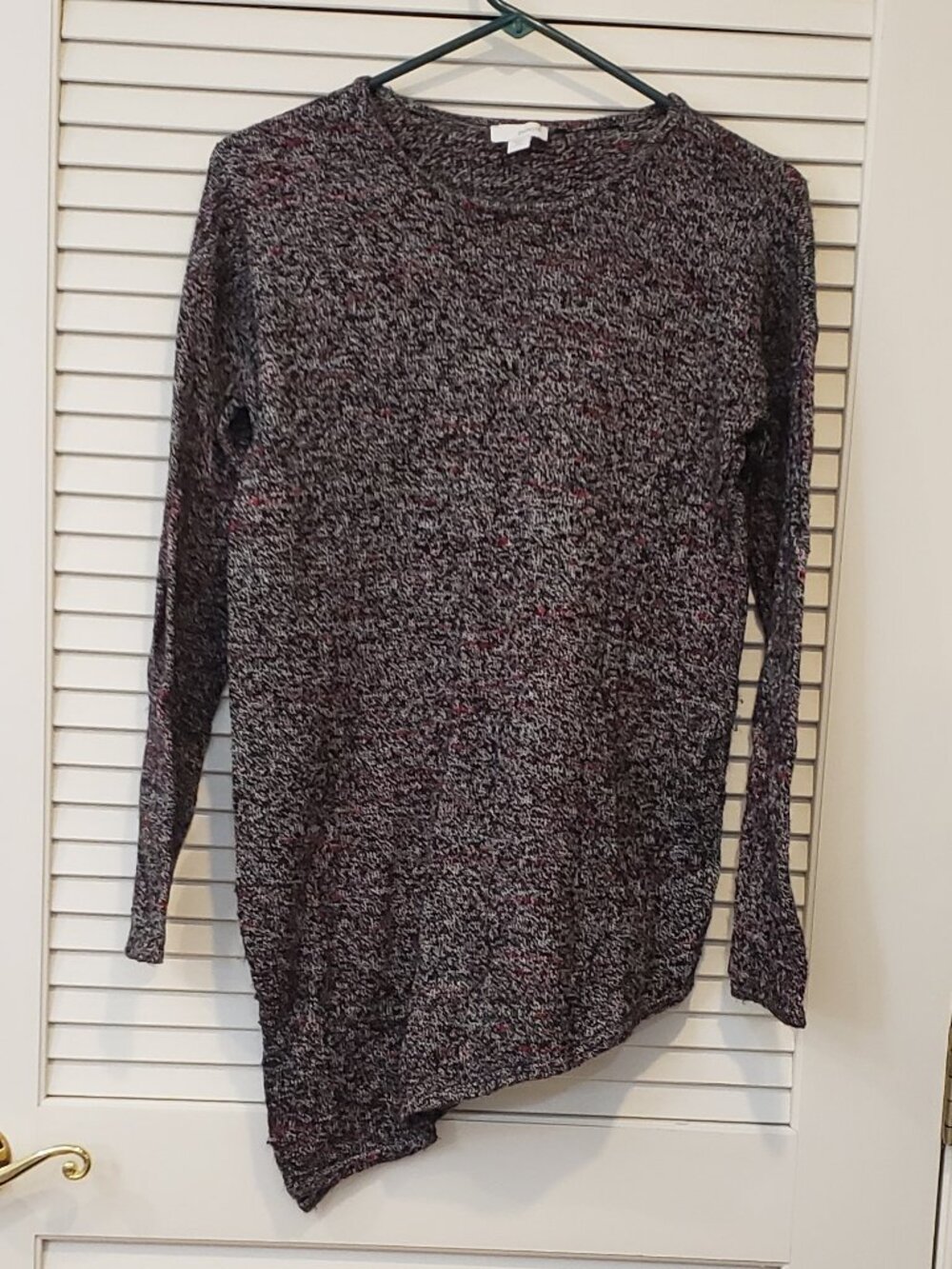 Pure Jill Women's Marled Asymmetrical tunic sweater Size XS Petite